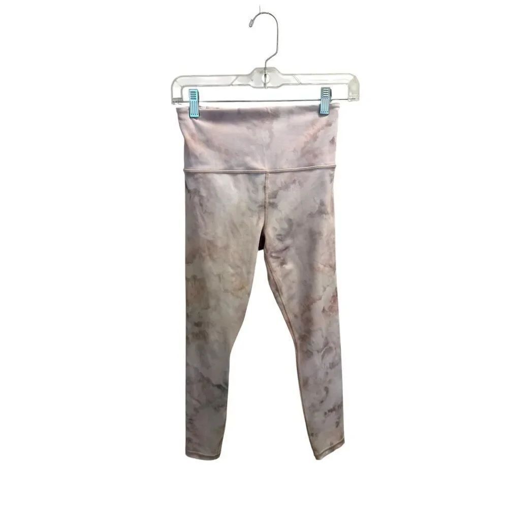 Athleta XS Elation snow dye 7/8 tight pink tie dye